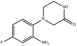 4-(2-Amino-4-fluorophenyl)-2-piperazinone Struktur