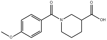 1-(4-Methoxybenzoyl)-3-piperidinecarboxylic acid Struktur