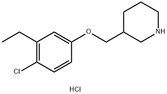 3-[(4-Chloro-3-ethylphenoxy)methyl]piperidinehydrochloride Struktur