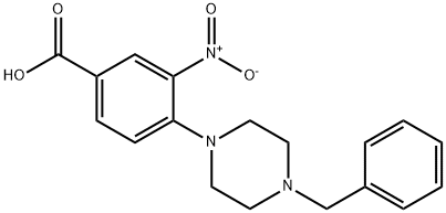 4-(4-Benzyl-1-piperazinyl)-3-nitrobenzoic acid Struktur