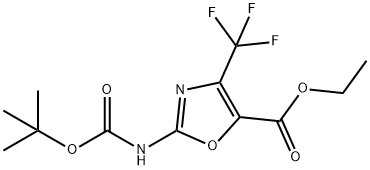 Ethyl 2-[(tert-butoxycarbonyl)amino]-4-(trifluoromethyl)-1,3-oxazole-5-carboxylate Struktur