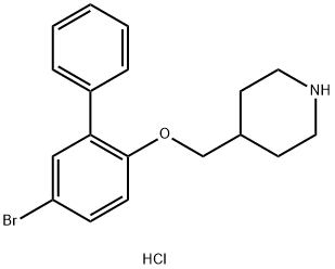 5-Bromo[1,1'-biphenyl]-2-yl 4-piperidinylmethylether hydrochloride Struktur