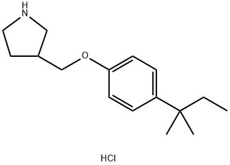 3-{[4-(tert-Pentyl)phenoxy]methyl}pyrrolidinehydrochloride Struktur