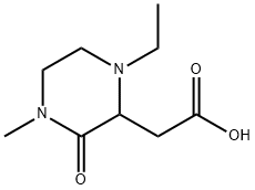 2-(1-Ethyl-4-methyl-3-oxo-2-piperazinyl)-acetic acid Struktur