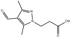 1H-pyrazole-1-propanoic acid, 4-formyl-3,5-dimethyl- Struktur