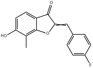 (2Z)-2-(4-Fluorobenzylidene)-6-hydroxy-7-methyl-1-benzofuran-3(2H)-one Struktur