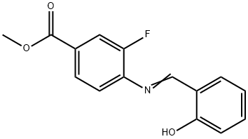 Methyl 3-fluoro-4-{[(2-hydroxyphenyl)methylidene]-amino}benzoate Struktur