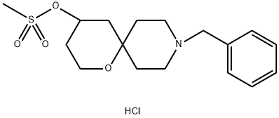 9-Benzyl-1-oxa-9-azaspiro[5.5]undec-4-yl methanesulfonate hydrochloride Struktur