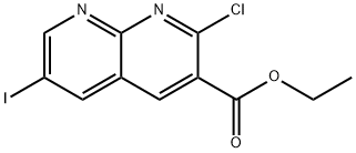 Ethyl 2-chloro-6-iodo-1,8-naphthyridine-3-carboxylate Struktur