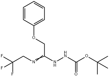 N'-[2-Phenoxy-1-(2,2,2-trifluoroethylamino)ethylid ene]hydrazinecarboxylic acid tert-butyl ester Struktur