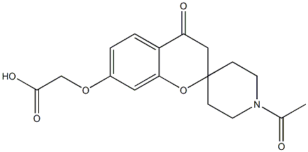 [(1'-Acetyl-4-oxo-3,4-dihydrospiro[chromene-2,4'-piperidin]-7-yl)oxy]acetic acid Struktur