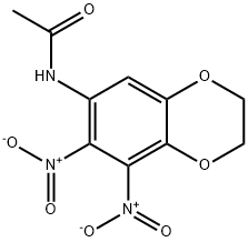 N-(7,8-Dinitro-2,3-dihydro-1,4-benzodioxin-6-yl)-acetamide Struktur