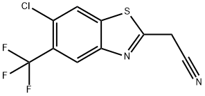 2-[6-Chloro-5-(trifluoromethyl)-1,3-benzothiazol-2-yl]acetonitrile Struktur