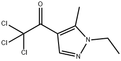 2,2,2-Trichloro-1-(1-ethyl-5-methyl-1H-pyrazol-4-yl)ethanone Struktur