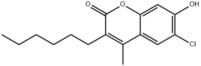 6-Chloro-3-hexyl-7-hydroxy-4-methyl-2H-chromen-2-one Struktur