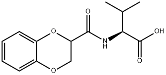 N-(2,3-Dihydro-1,4-benzodioxin-2-ylcarbonyl)-L-valine Struktur