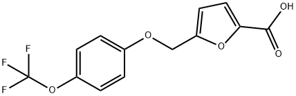 5-{[4-(Trifluoromethoxy)phenoxy]methyl}-2-furoic acid Struktur