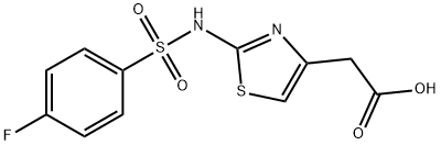 (2-{[(4-Fluorophenyl)sulfonyl]amino}-1,3-thiazol-4-yl)acetic acid Struktur