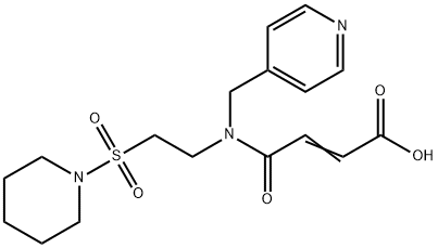 (2E)-4-Oxo-4-[[2-(piperidin-1-ylsulfonyl)ethyl]-(pyridin-4-ylmethyl)amino]but-2-enoic acid Struktur