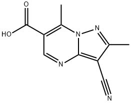 3-Cyano-2,7-dimethylpyrazolo[1,5-a]pyrimidine-6-carboxylic acid Struktur