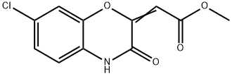 Methyl (2E)-(7-chloro-3-oxo-3,4-dihydro-2H-1,4-benzoxazin-2-ylidene)acetate Struktur