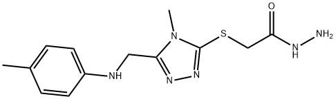 2-[(4-Methyl-5-{[(4-methylphenyl)amino]methyl}-4H-1,2,4-triazol-3-yl)thio]acetohydrazide Struktur