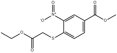 Methyl 4-[(2-ethoxy-2-oxoethyl)-thio]-3-nitrobenzoate Struktur