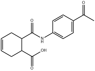 6-{[(4-ACETYLPHENYL)AMINO]CARBONYL}CYCLOHEX-3-ENE-1-CARBOXYLIC ACID Struktur