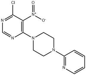 4-chloro-5-nitro-6-(4-pyridin-2-ylpiperazin-1-yl)pyrimidine Struktur