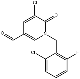 5-chloro-1-(2-chloro-6-fluorobenzyl)-6-oxo-1,6-dihydro-3-pyridinecarbaldehyde Struktur