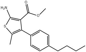 Methyl 2-amino-4-(4-butylphenyl)-5-methylthiophene-3-carboxylate Struktur