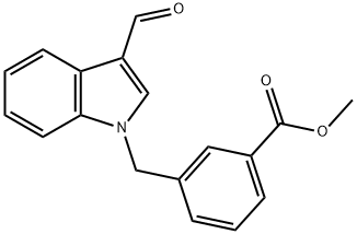 Methyl 3-[(3-formyl-1H-indol-1-yl)methyl]benzoate Struktur