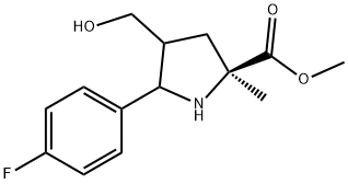 Methyl 5-(4-fluorophenyl)-4-(hydroxymethyl)-2-methylpyrrolidine-2-carboxylate Struktur