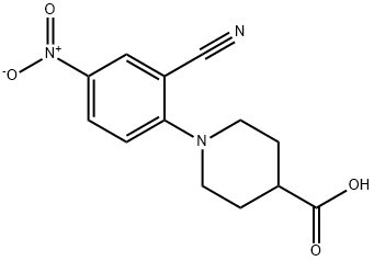 1-(2-cyano-4-nitrophenyl)piperidine-4-carboxylic acid Struktur