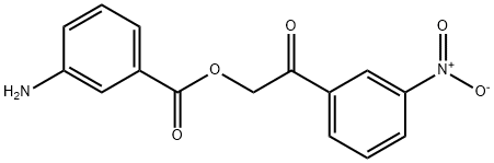 2-{3-nitrophenyl}-2-oxoethyl 3-aminobenzoate Struktur