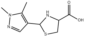 2-(1,5-dimethyl-1H-pyrazol-4-yl)-1,3-thiazolidine-4-carboxylic acid Struktur