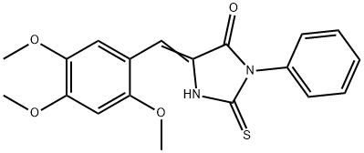 (5E)-2-mercapto-3-phenyl-5-(2,4,5-trimethoxybenzylidene)-3,5-dihydro-4H-imidazol-4-one Struktur