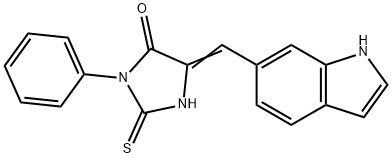 (5E)-5-(1H-indol-6-ylmethylene)-2-mercapto-3-phenyl-3,5-dihydro-4H-imidazol-4-one Struktur