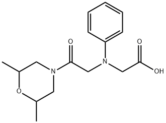 [[2-(2,6-dimethylmorpholin-4-yl)-2-oxoethyl](phenyl)amino]acetic acid Struktur