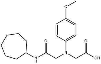 [[2-(cycloheptylamino)-2-oxoethyl](4-methoxyphenyl)amino]acetic acid Struktur