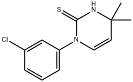 1-(3-chlorophenyl)-4,4-dimethyl-1,4-dihydropyrimidine-2-thiol Struktur