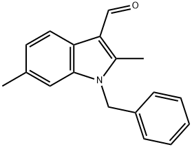 1-benzyl-2,6-dimethyl-1H-indole-3-carbaldehyde Struktur