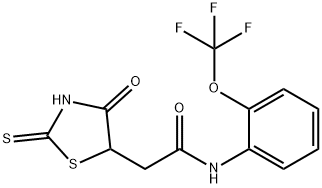 2-(2-mercapto-4-oxo-4,5-dihydro-1,3-thiazol-5-yl)-N-[2-(trifluoromethoxy)phenyl]acetamide Struktur