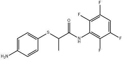 2-[(4-aminophenyl)thio]-N-(2,3,5,6-tetrafluorophenyl)propanamide Struktur