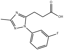 3-[1-(3-fluorophenyl)-3-methyl-1H-1,2,4-triazol-5-yl]propanoic acid Struktur