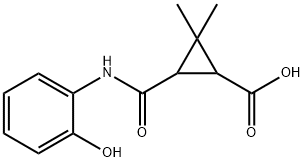 3-{[(2-hydroxyphenyl)amino]carbonyl}-2,2-dimethylcyclopropanecarboxylic acid Struktur