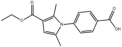 4-[3-(ethoxycarbonyl)-2,5-dimethyl-1H-pyrrol-1-yl]benzoic acid Struktur