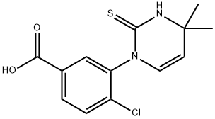 4-chloro-3-(2-mercapto-4,4-dimethylpyrimidin-1(4H)-yl)benzoic acid Struktur