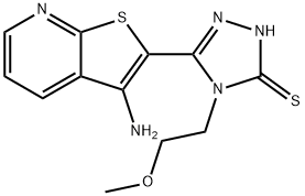 5-(3-aminothieno[2,3-b]pyridin-2-yl)-4-(2-methoxyethyl)-4H-1,2,4-triazole-3-thiol Struktur