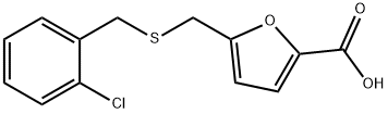 5-{[(2-chlorobenzyl)thio]methyl}-2-furoic acid Struktur